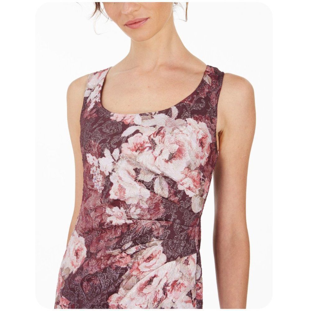 Adrianna Papell Metallic Floral-Print Gown - Picture 3 of 3